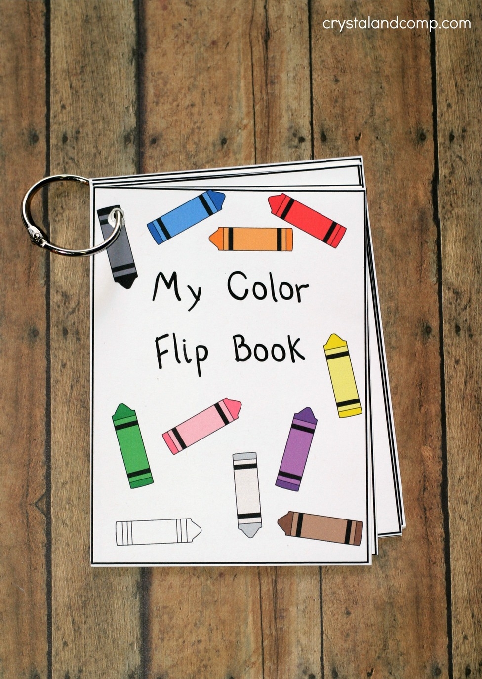 Printable Color Flash Card Flip Book CrystalandComp