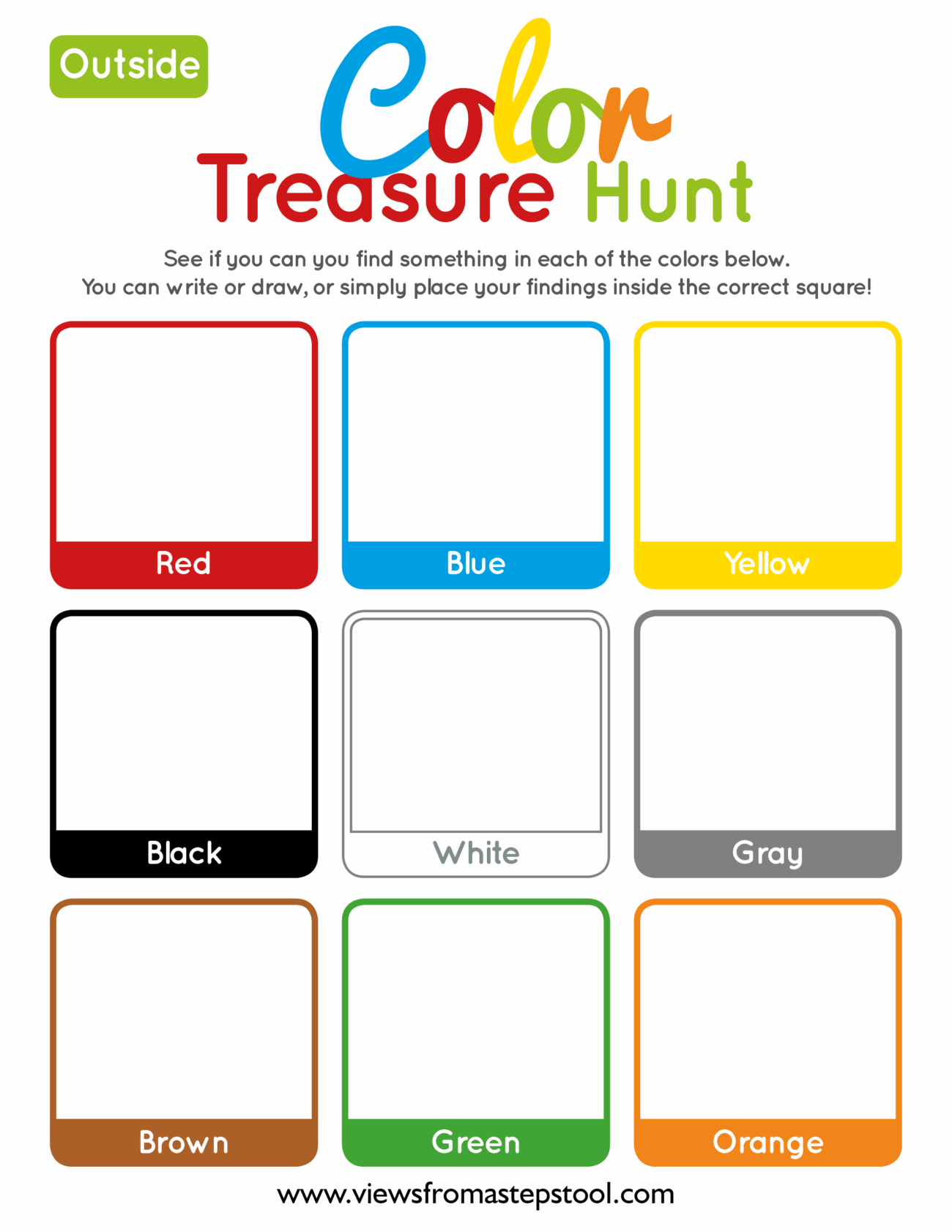 Printable Color Scavenger Hunt For Kids Views From A Step Stool