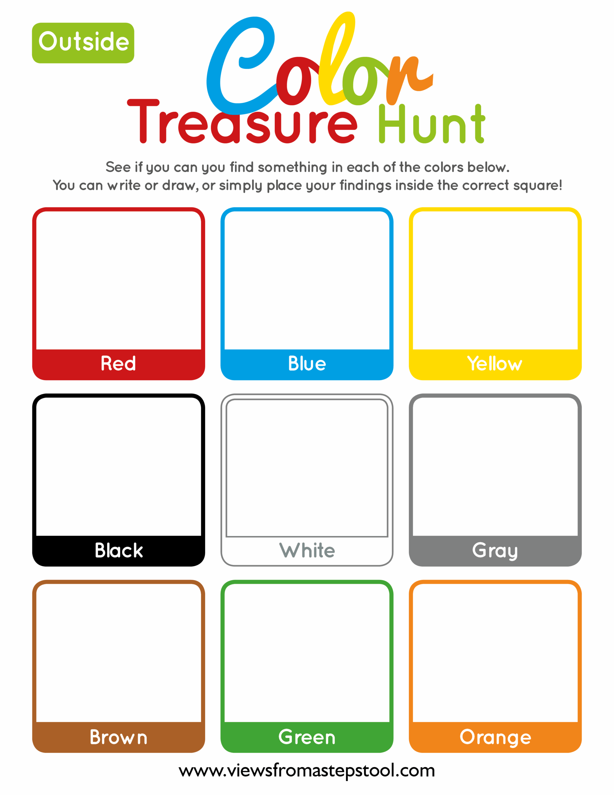 Printable Color Scavenger Hunt For Kids Views From A Step Stool