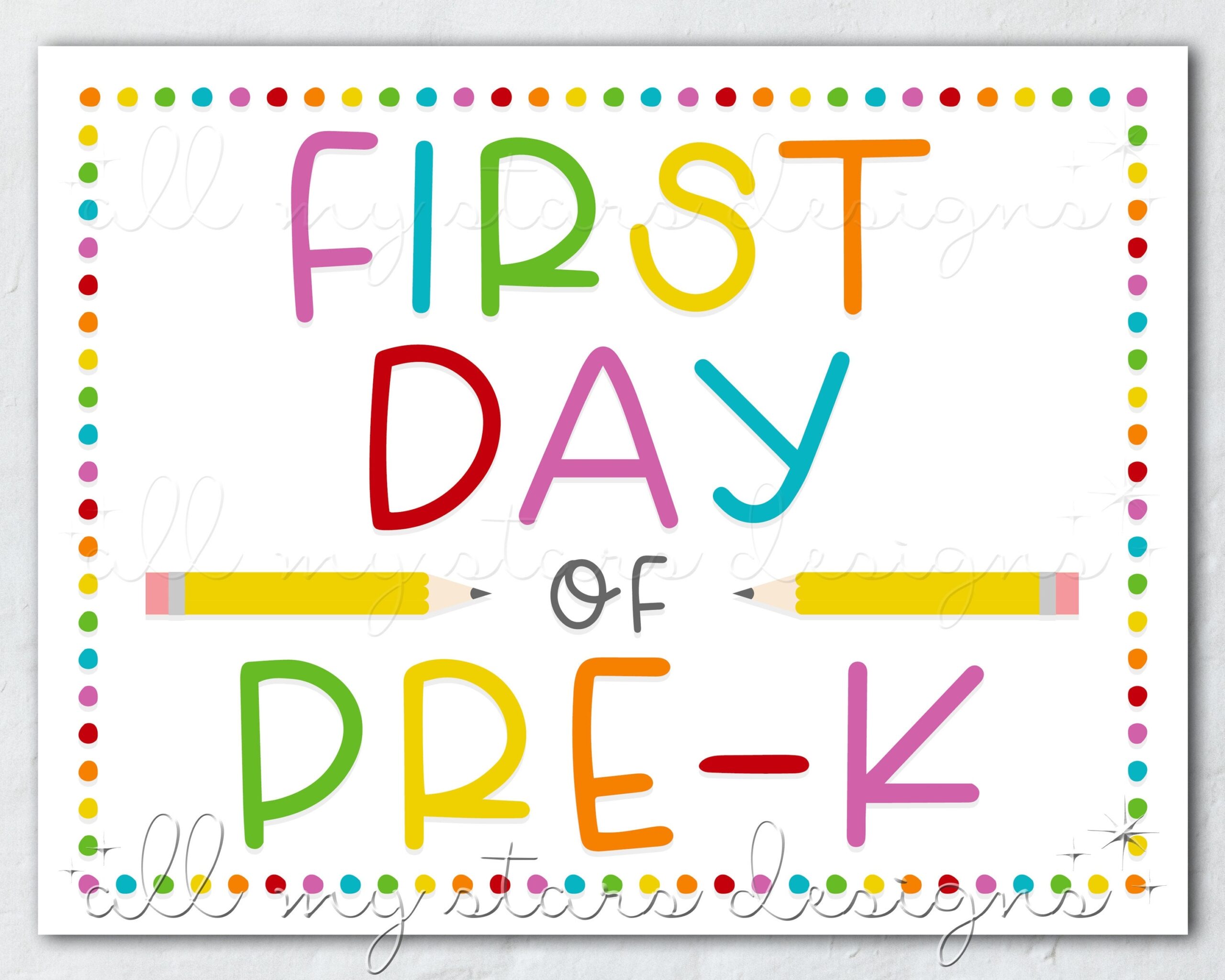 Printable 1st Day Of Preschool Sign
