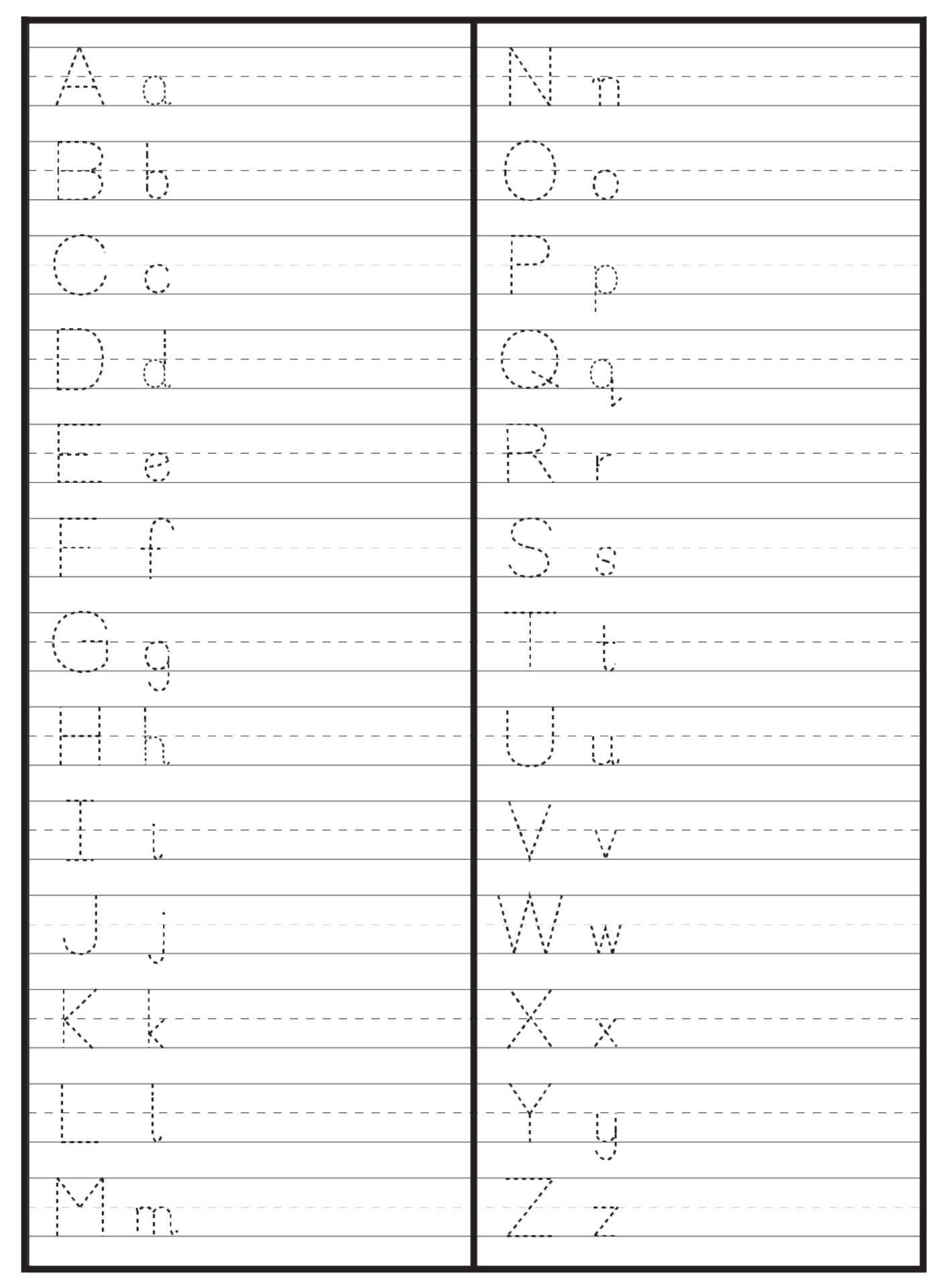 Printable Handwriting Alphabet Worksheets For Kids Improve Penmanship