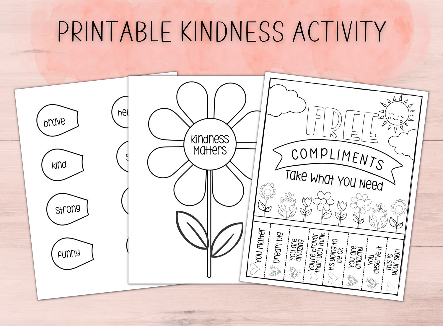 Printable Kindness Activity Kindness Craft Social Emotional Learning Homeschool Printables Kindness Matters Scatter Kindness Etsy
