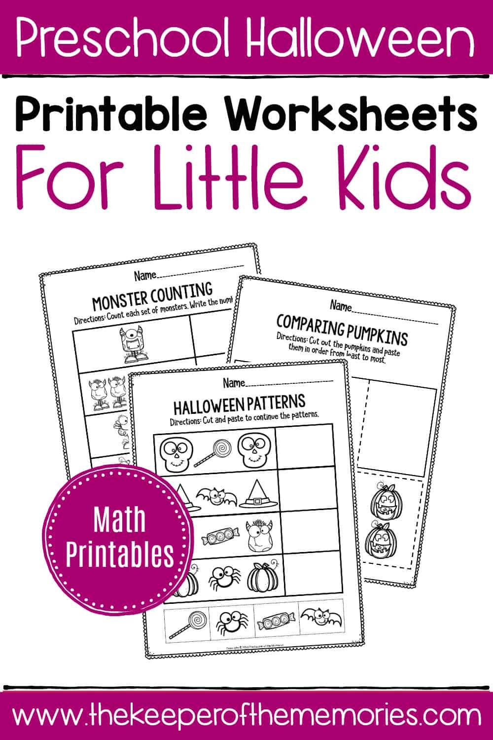Halloween Math Worksheets Kindergarten Free