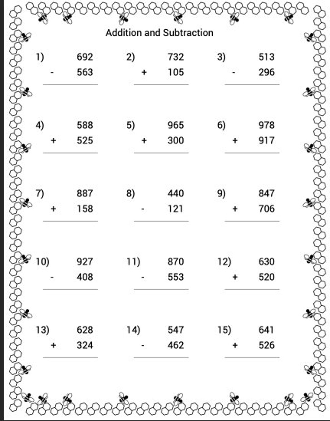 Math Worksheets Free Printables