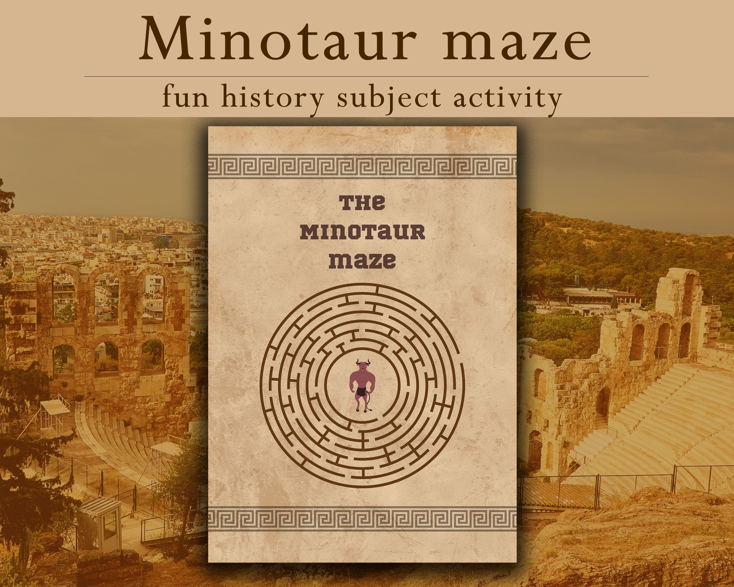 Printable Minotaur Maze History Fun Activity Ancient Greece Printable Minotaur Maze History Fun Activity Ancient Greece