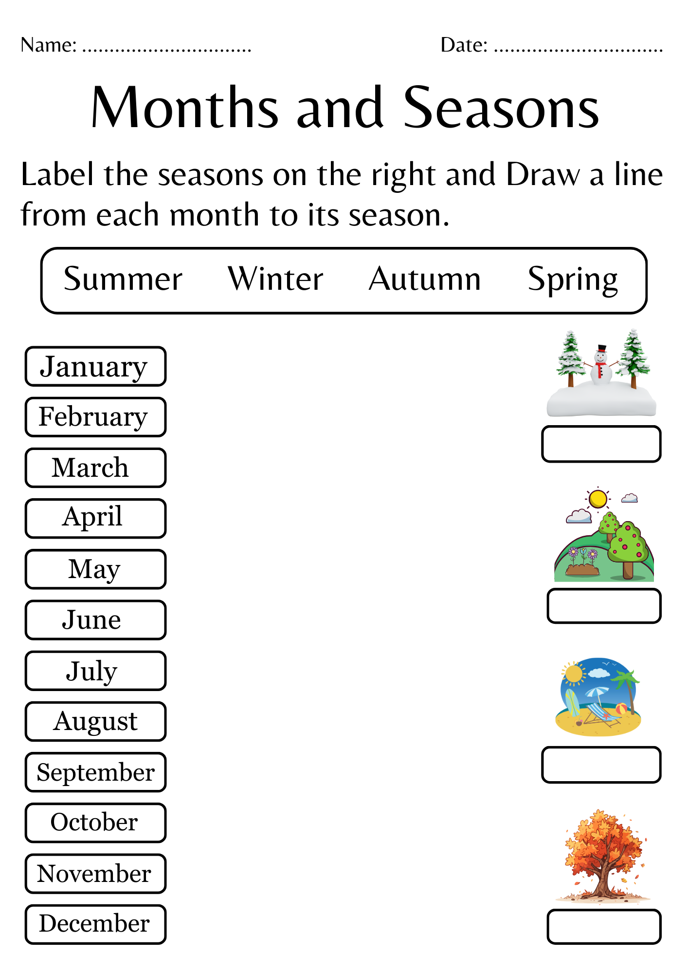 Free Printable Season Worksheets