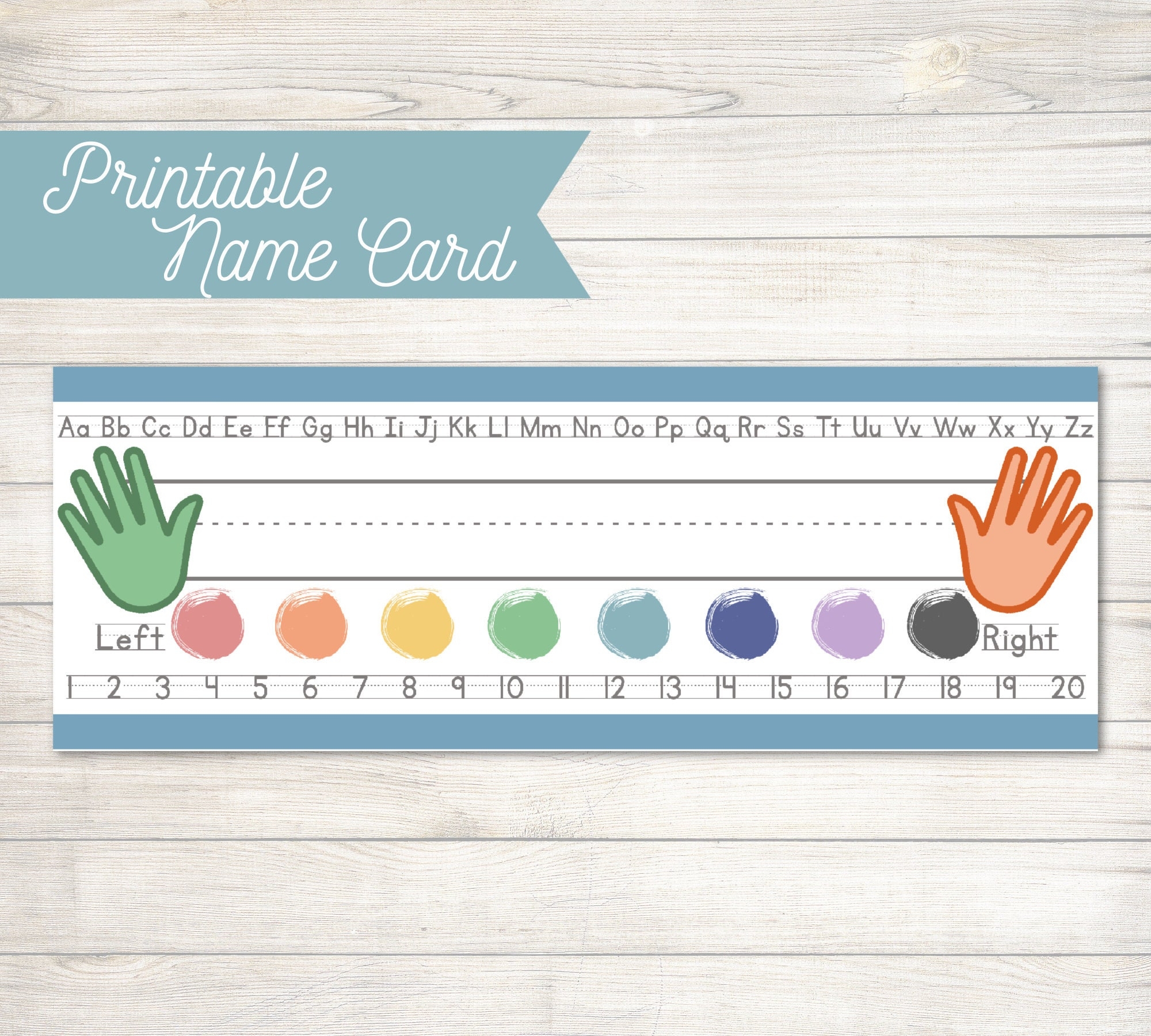 Printable Name Cards Name Plates Desk Tags Early Learning Teaching Preschool Kindergarten Etsy