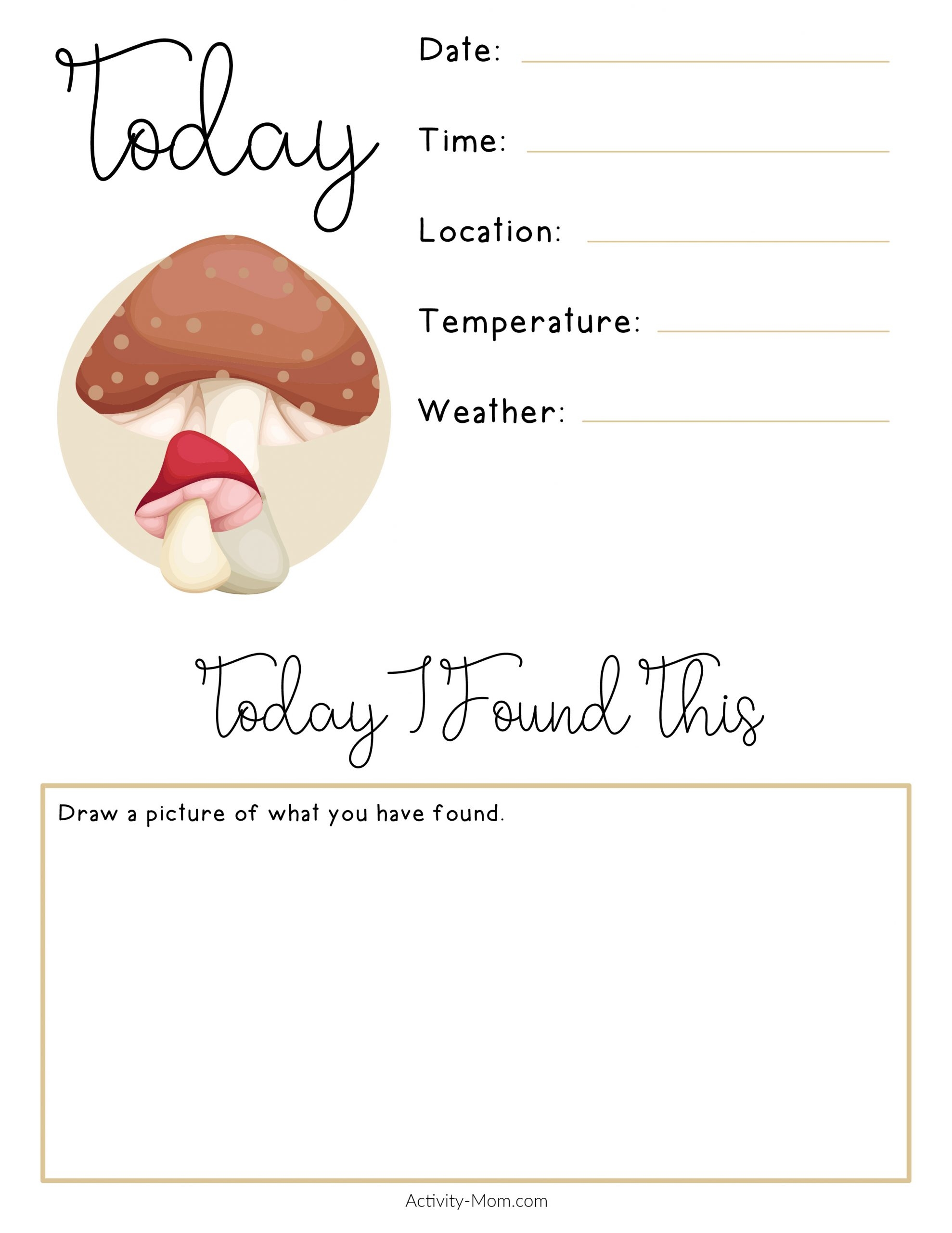 Free Printable Preschool Journal