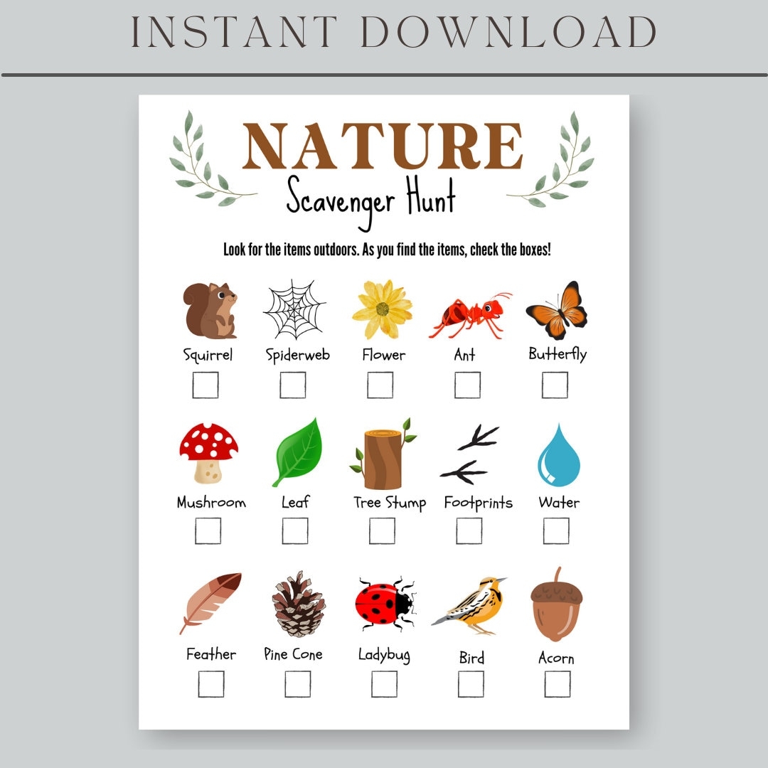 Preschool Outdoor Scavenger Hunt Printable Preschool Outdoor Scavenger Hunt Printable