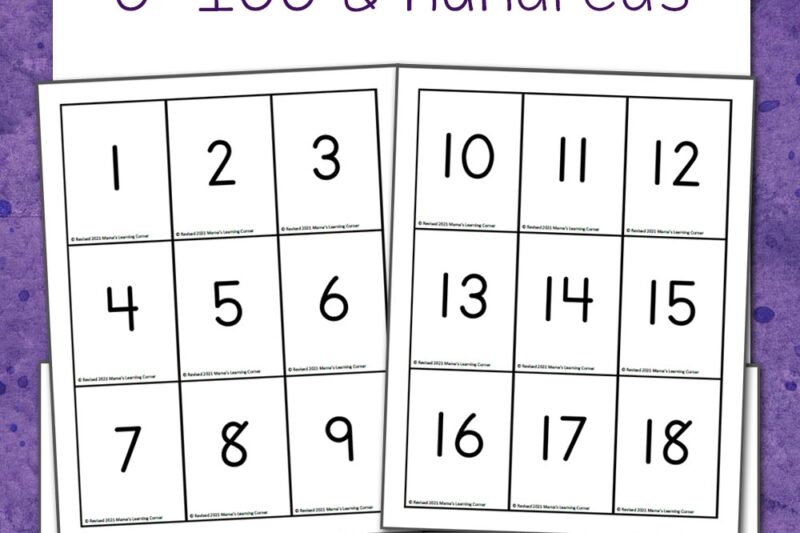 Preschool Numeral Cards Printable