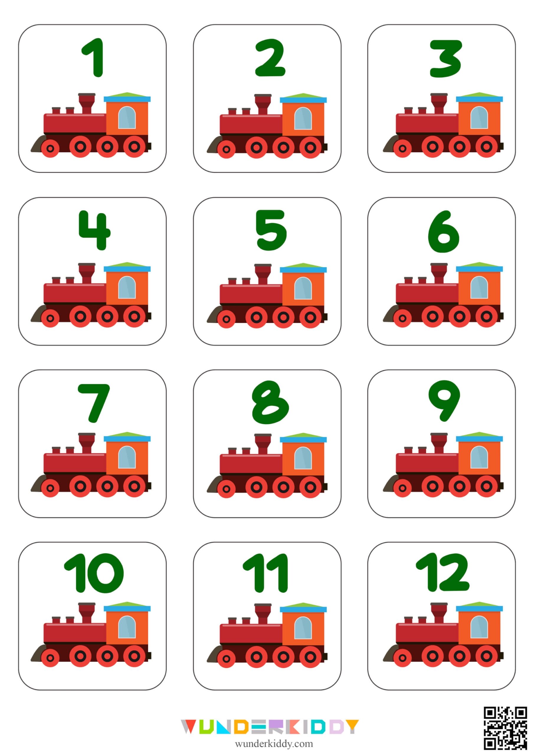 Printable Number Train Counting 1 20 Activity For Preschoolers Worksheets Library