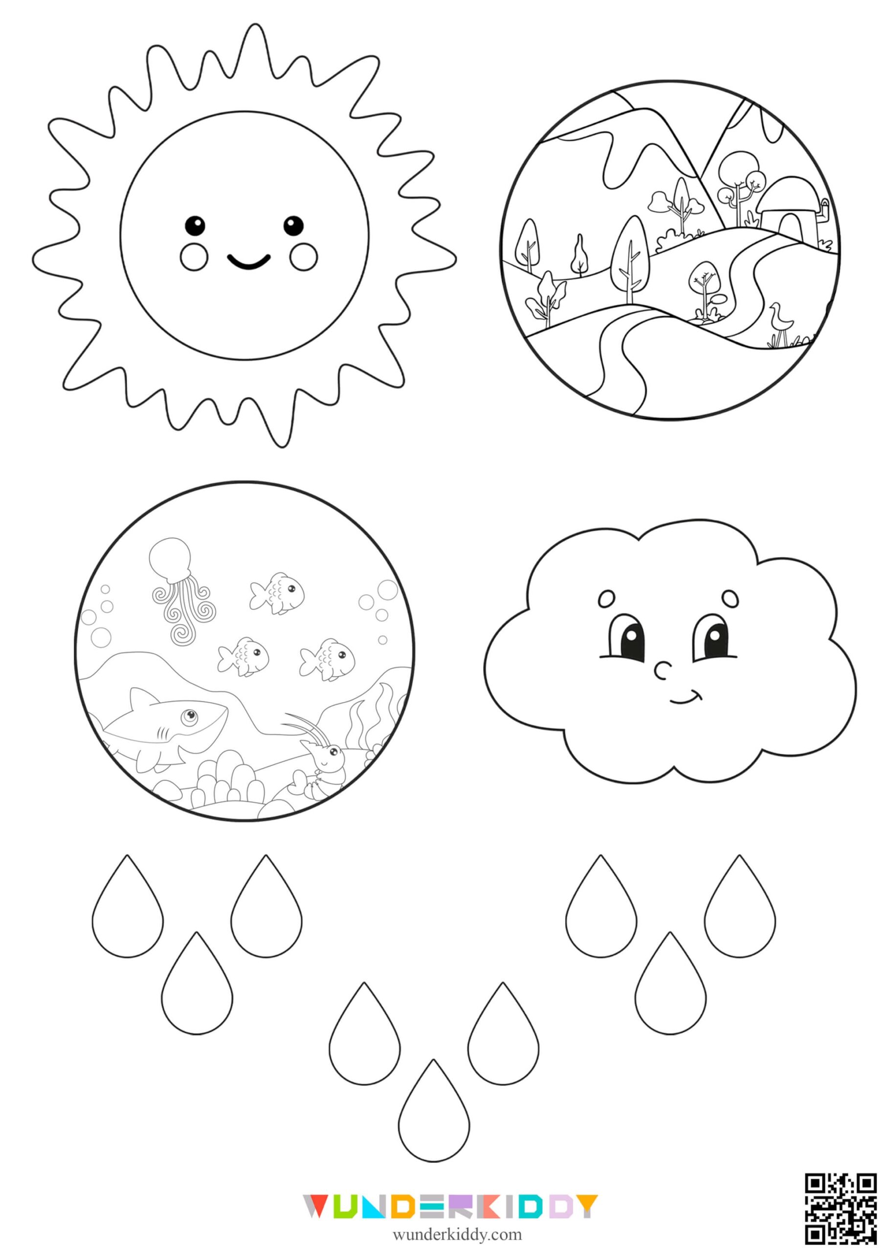 Printable Paper Water Cycle Craft Template For Children
