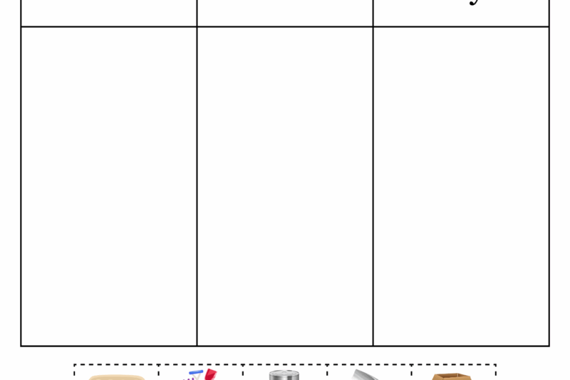 Free Printable Recycling Worksheets