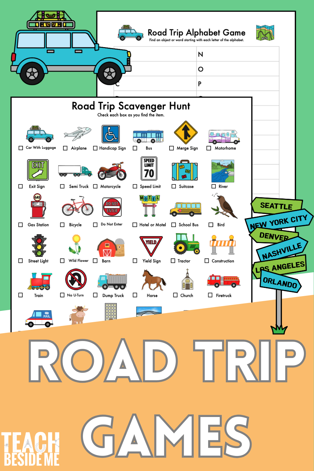 Printable Road Trip Scavenger Hunt For Kids Teach Beside Me
