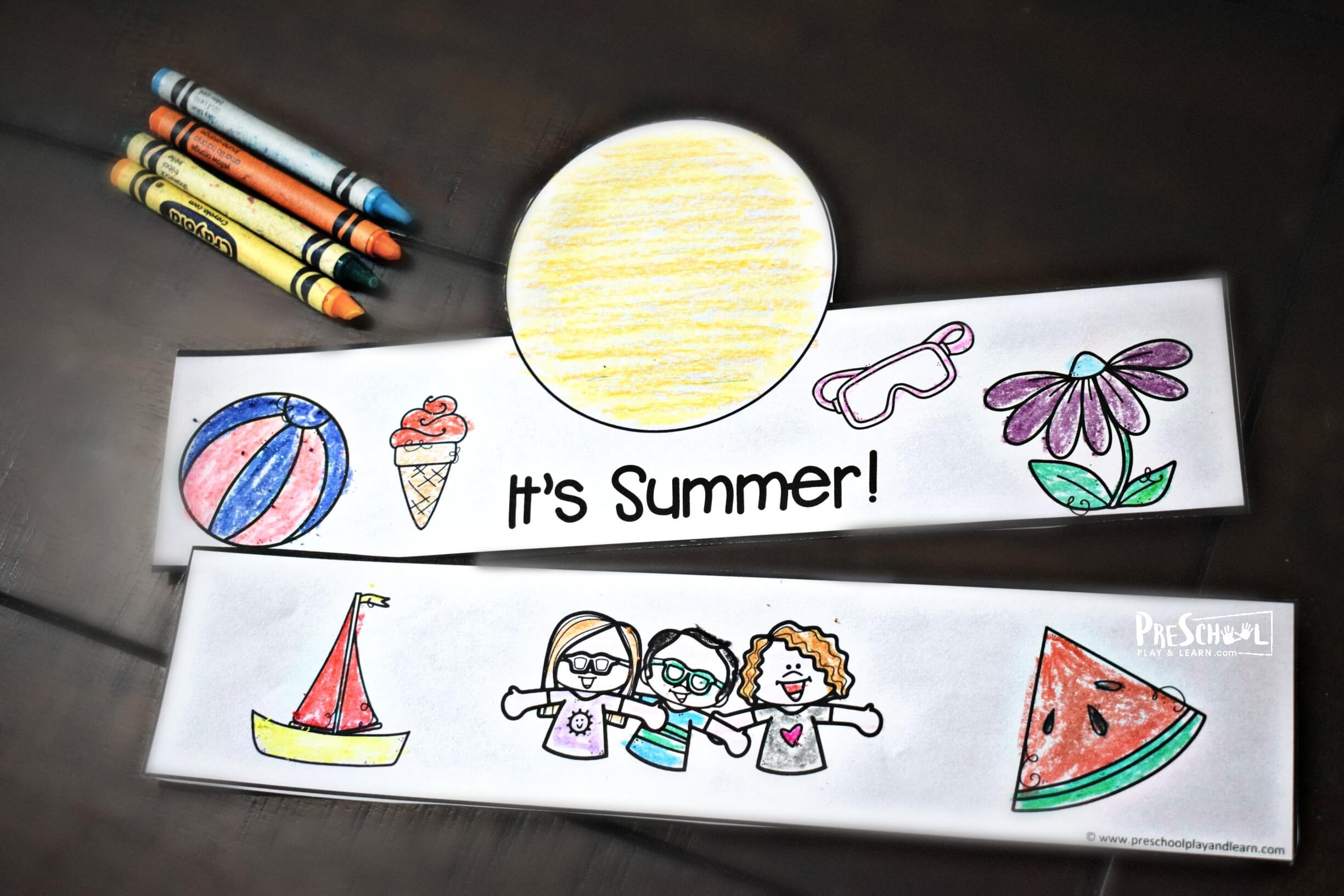Printable Summer Sun Hat Crafts For Preschoolers