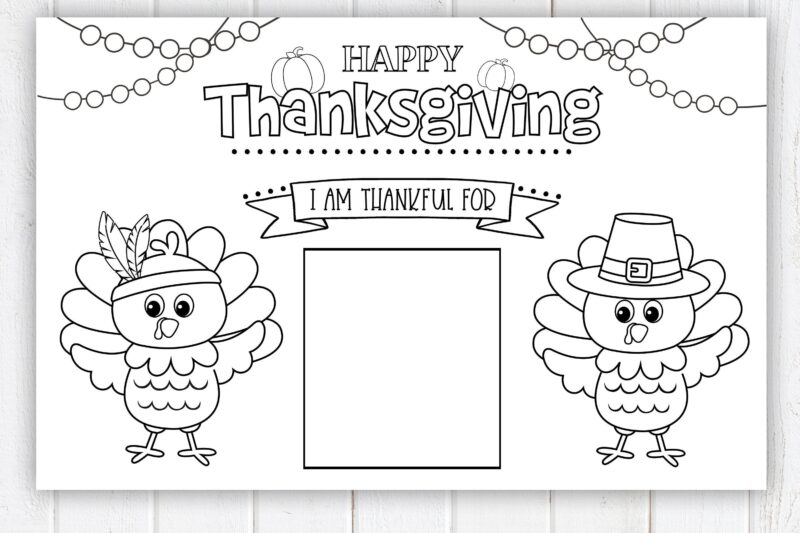 Thanksgiving Placemat Printable Preschool