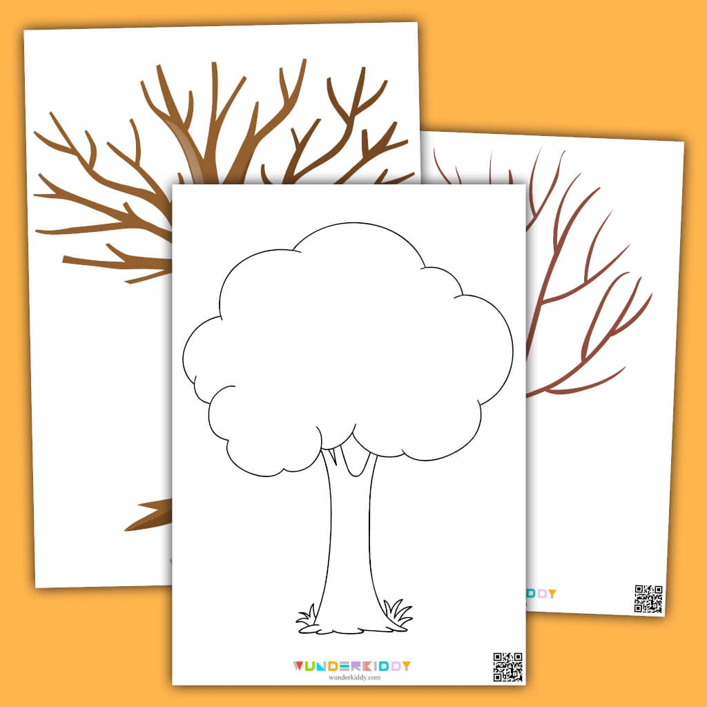 Printable Tree Template For Craft And Coloring Pages For Kids