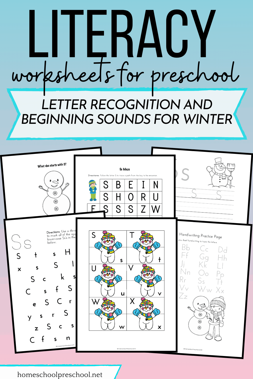 Printable Winter Literacy Activities For Preschoolers