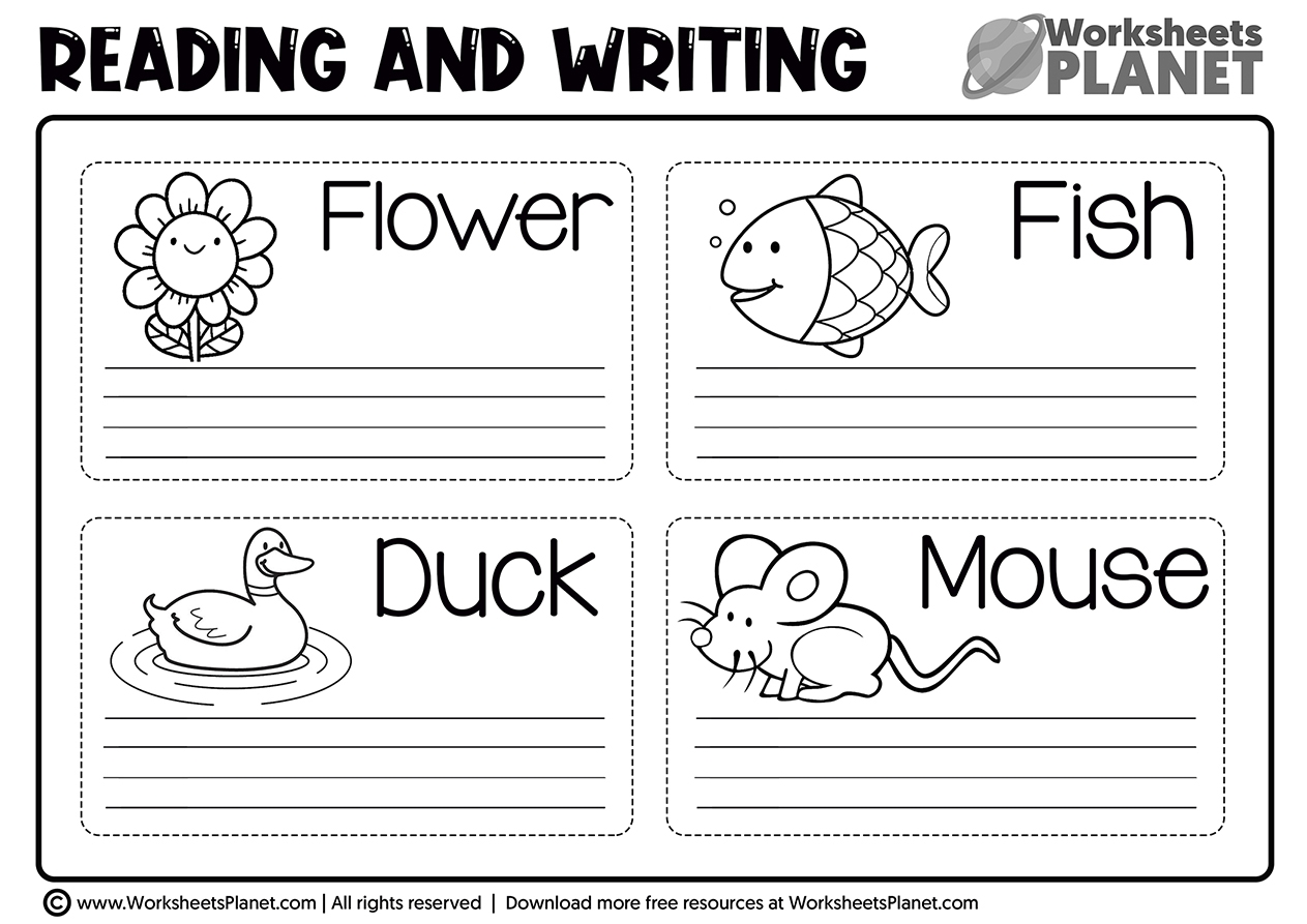 Printable Writing Kindergarten Worksheets Worksheets Library