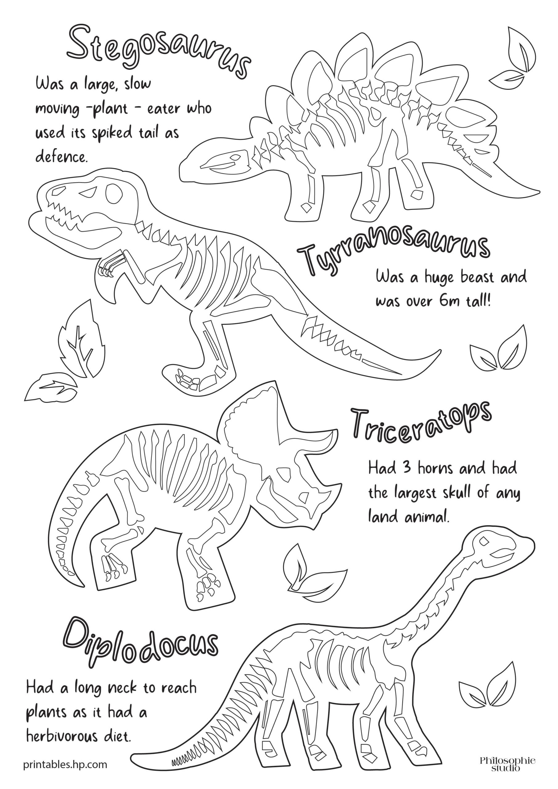 Preschool Printable Dinosaur Coloring Pages