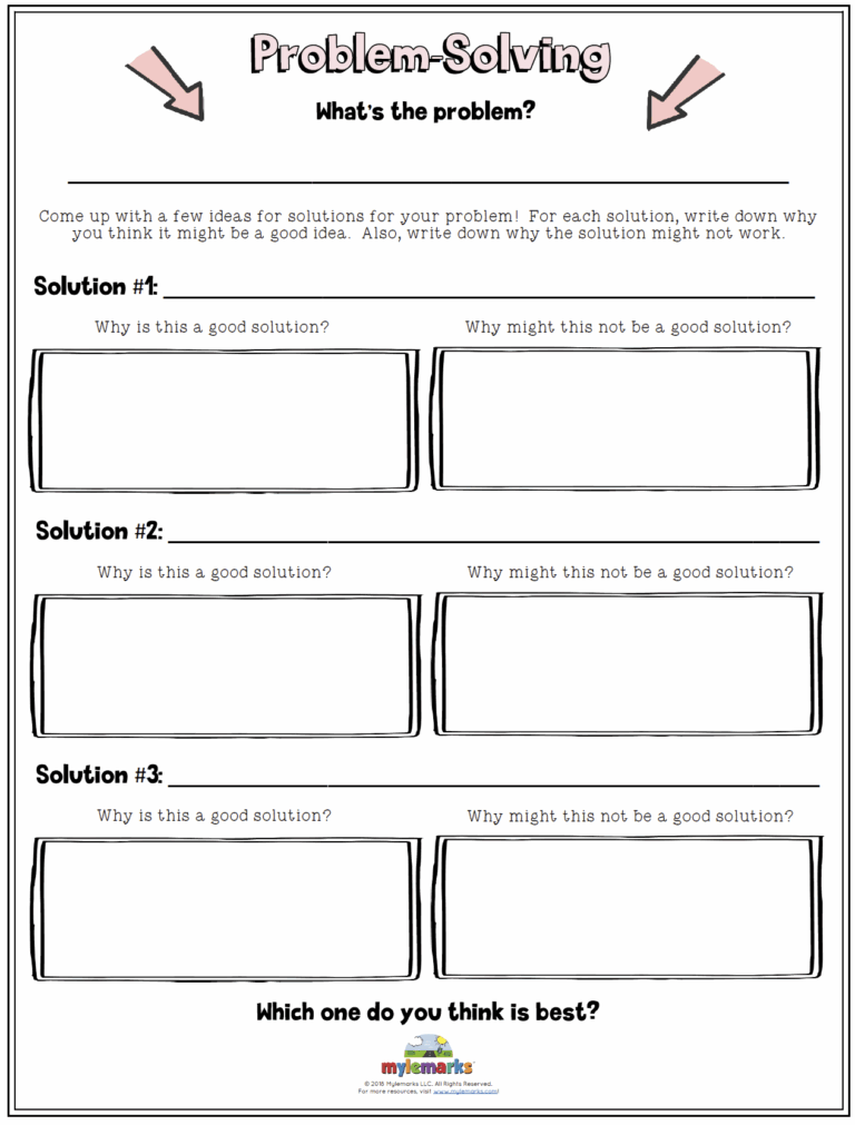 Free Printable Problem Solving Worksheets - Worksheets Template Free
