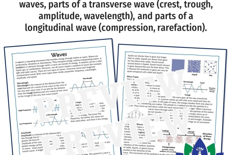 Mechanical Waves Reading Comprehension Worksheet