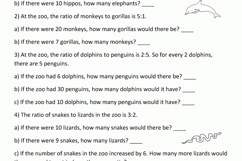 Free Printable Ratio Word Problem Worksheets