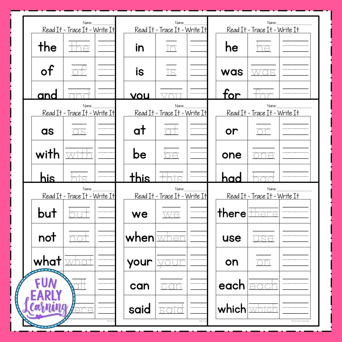 Free Printable Sight Word And Worksheet