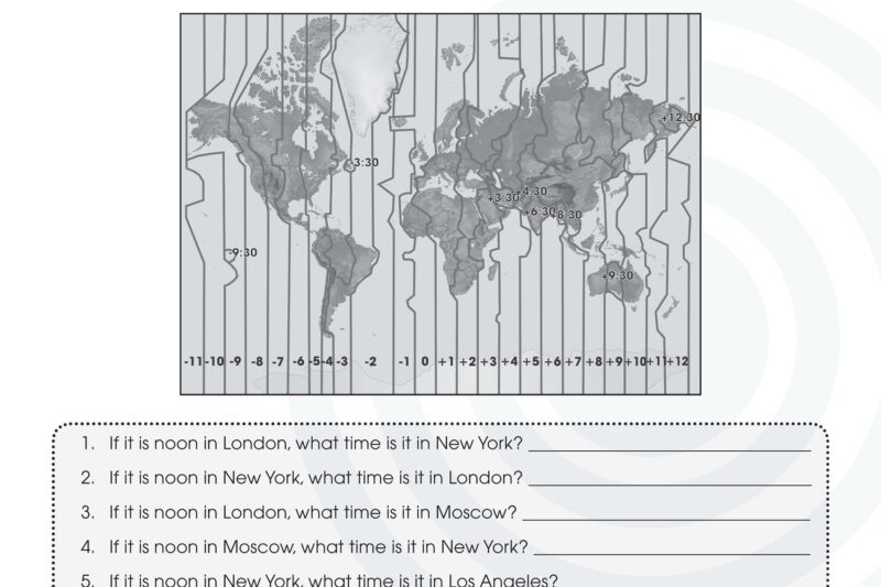 Free Printable Time Zone Worksheets