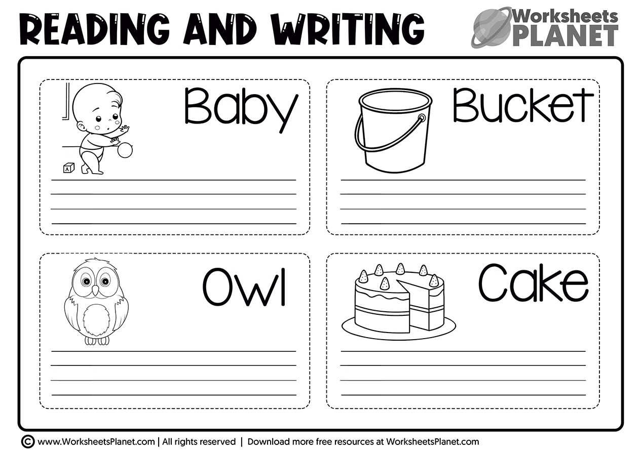 Writing Simple Words Worksheets For Kindergarten