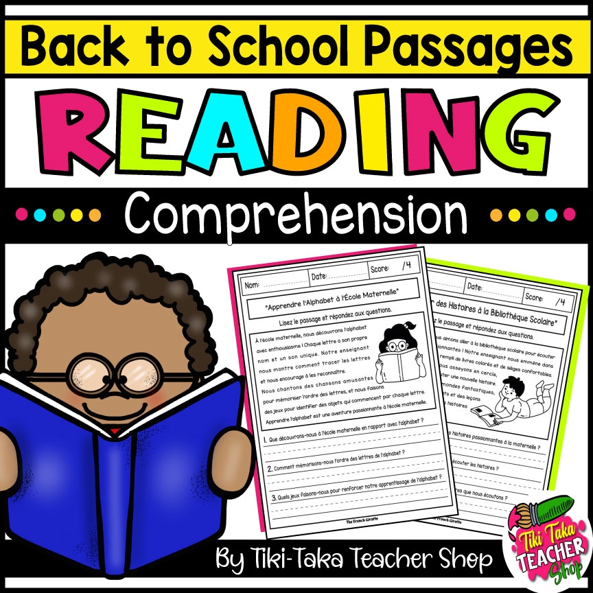 Reading Comprehension Back To School Passages With Answers