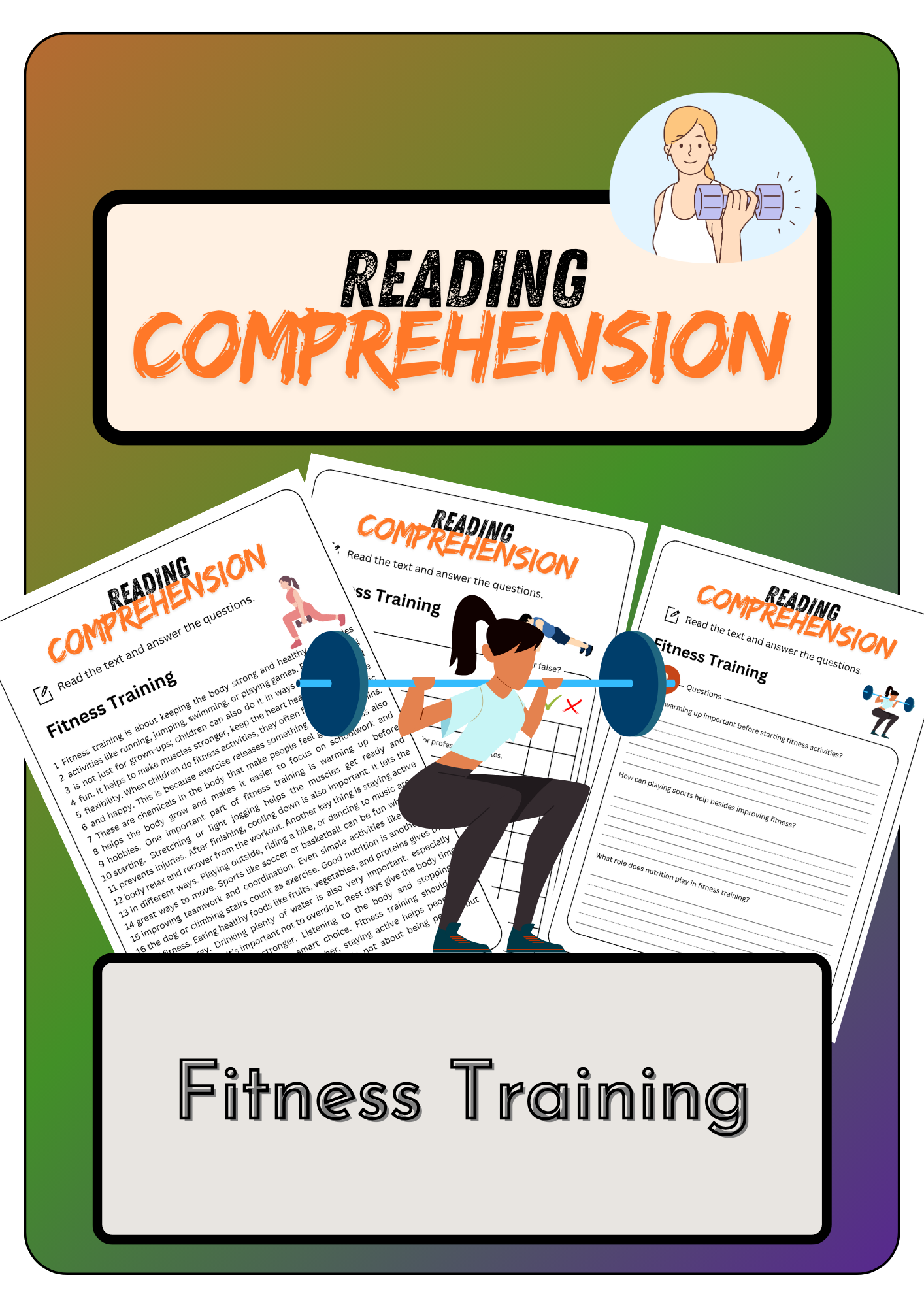 Health And Fitness Reading Comprehension Worksheets