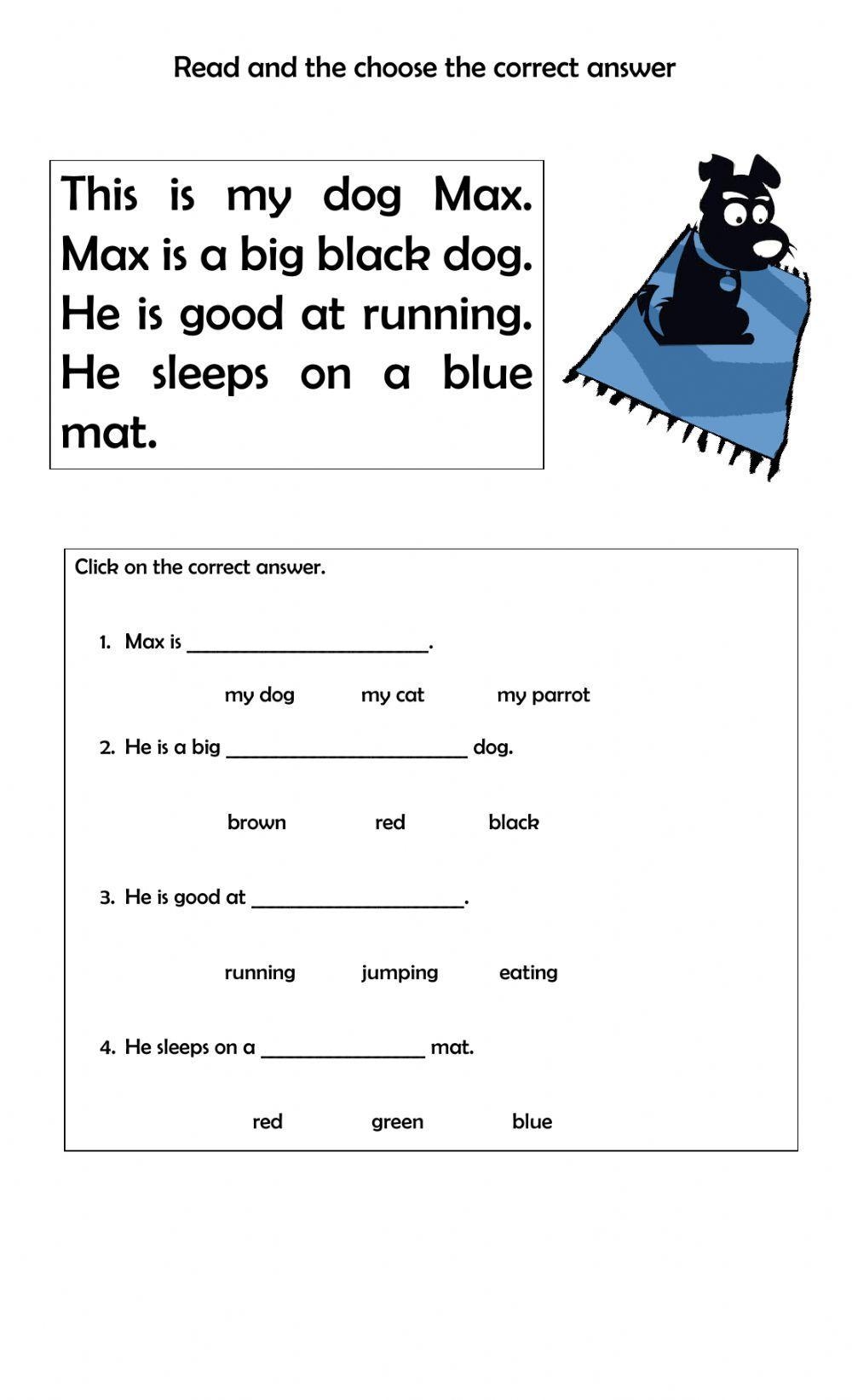 Live Worksheet Reading Comprehension