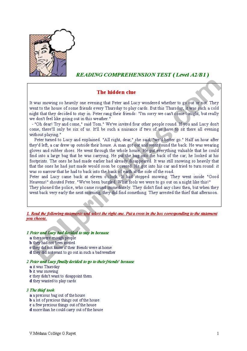 Reading Comprehension Worksheets Level B1 Reading Comprehension Worksheets Level B1