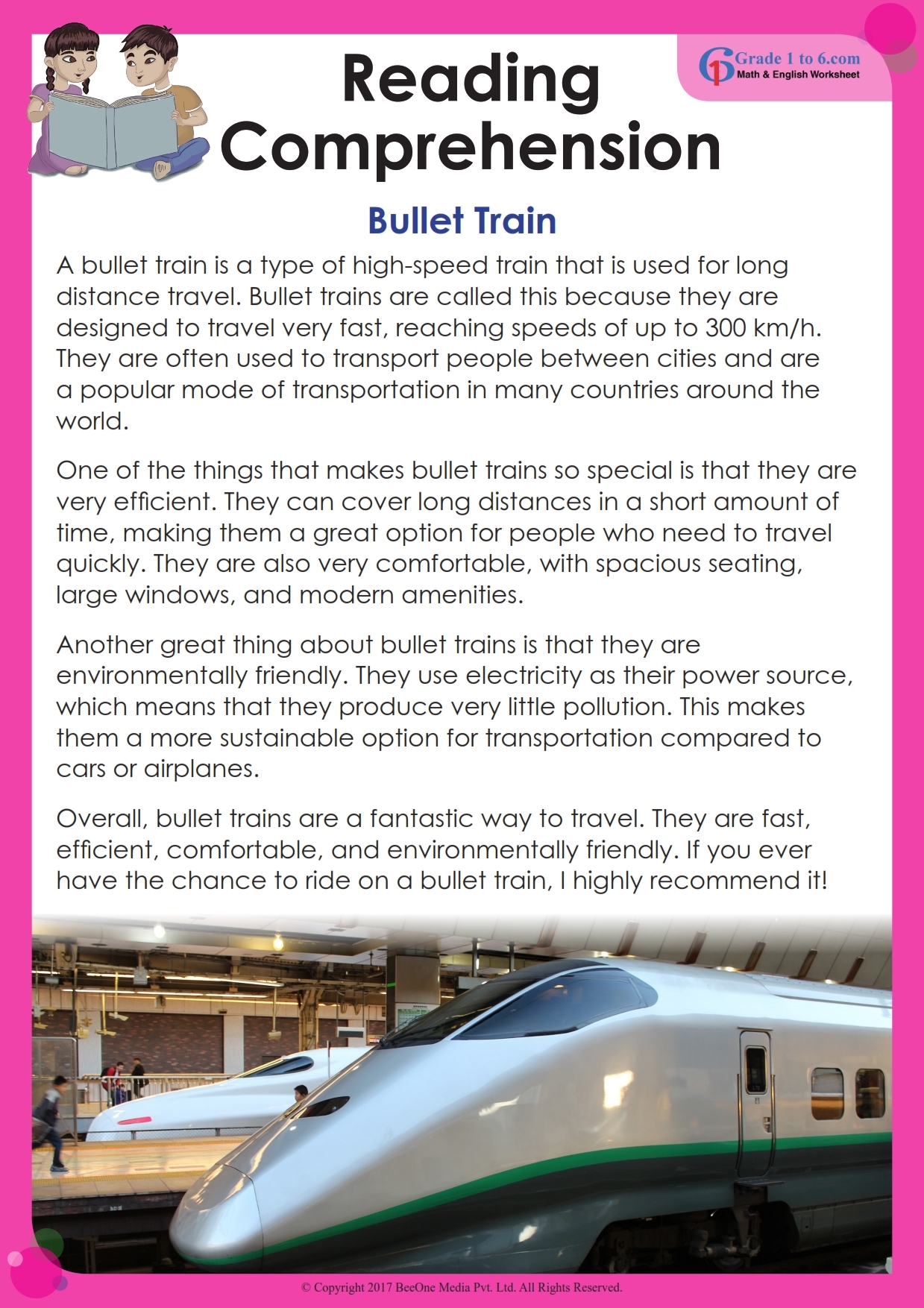 Reading Comprehension Worksheet For Grade 2 Grade1to6