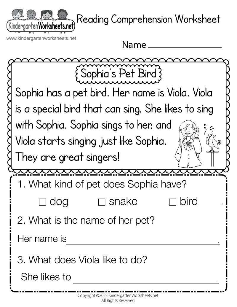 Reading Comprehension Grade 1 Worksheets Pdf