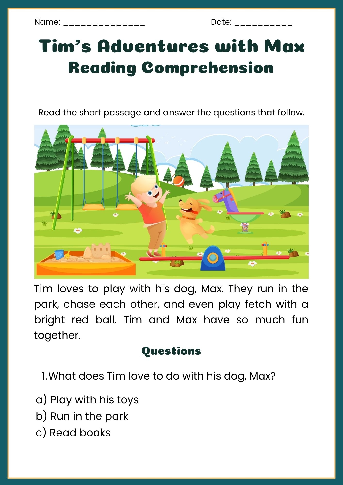 Reading Comprehension Worksheets 1st Grade U003d Finding The Main 