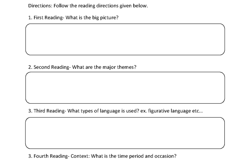 Reading Comprehension Analysis Worksheets