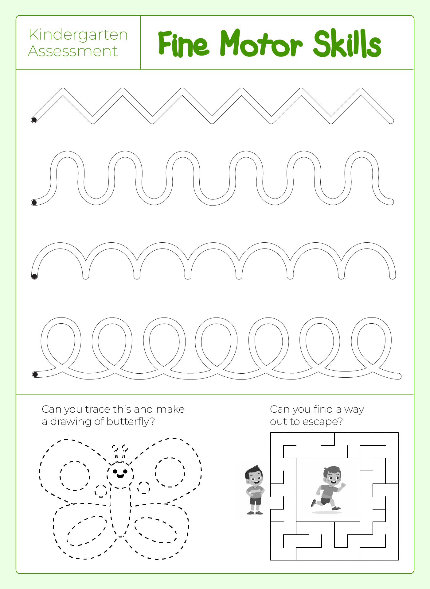 Reading Readiness Worksheet For Kindergarten 1st Grade Lesson 