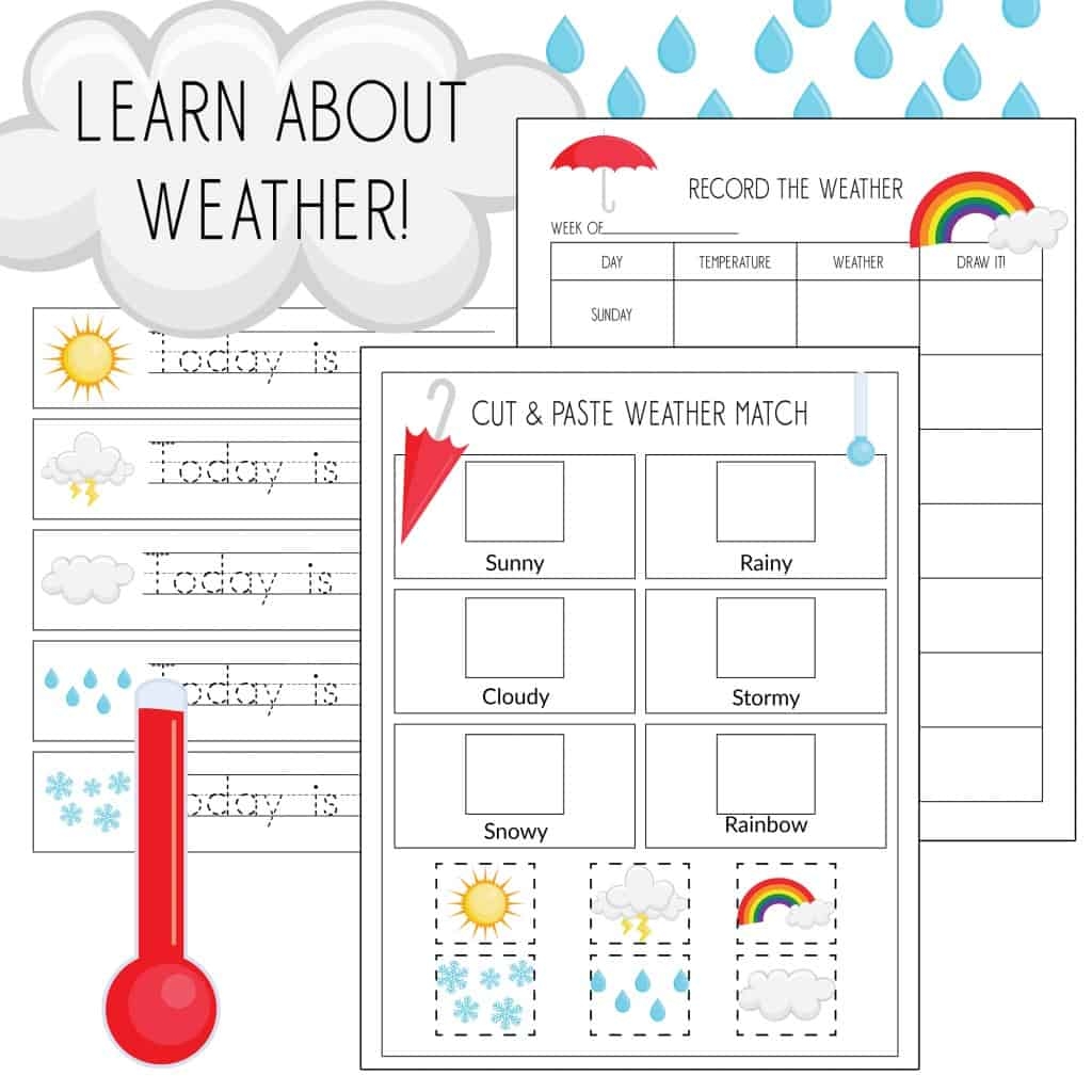 Record The Weather Writing Practice U0026 Weather Match Game Printables