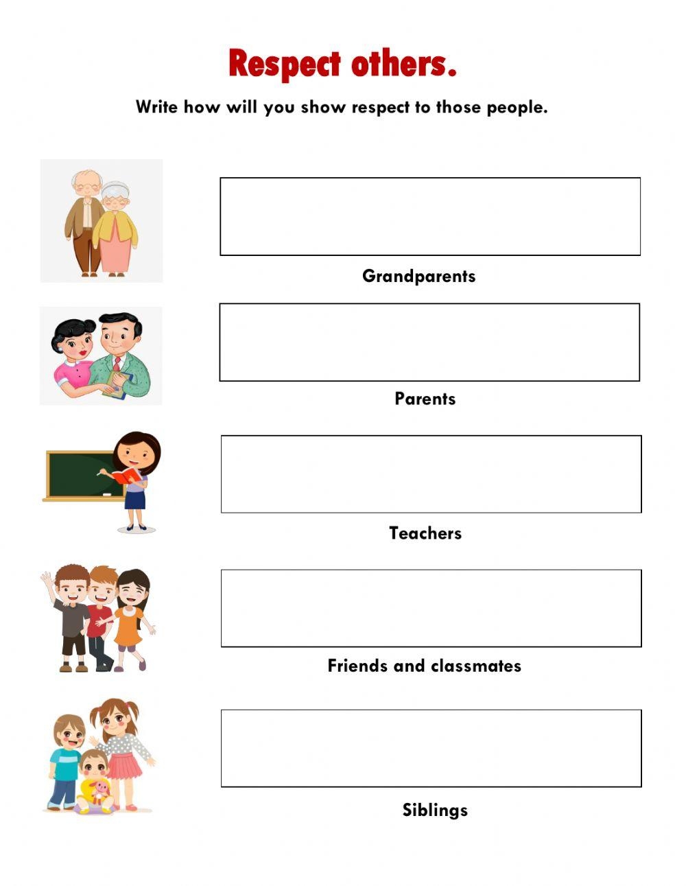 Free Printable Printable Respect Worksheets