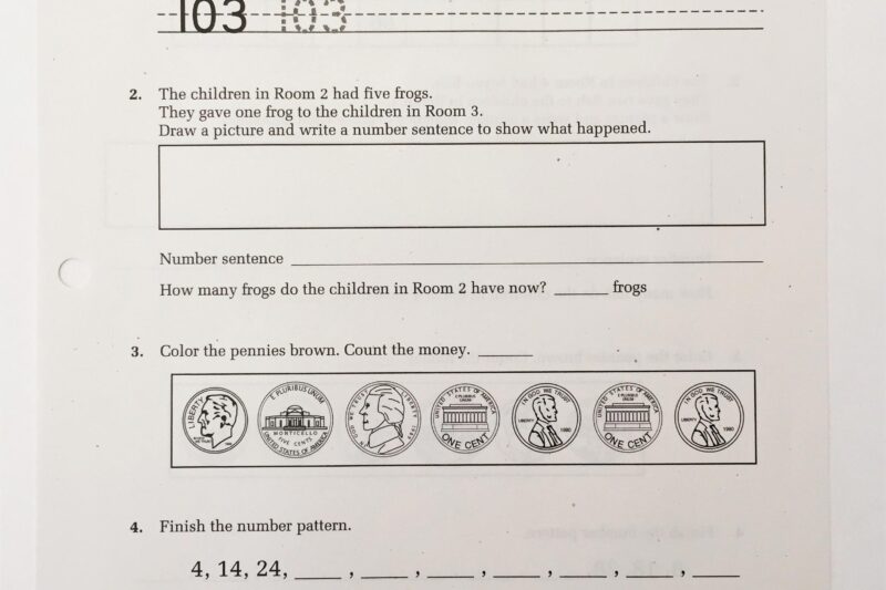 Saxon Math Kindergarten Printable Worksheets Free