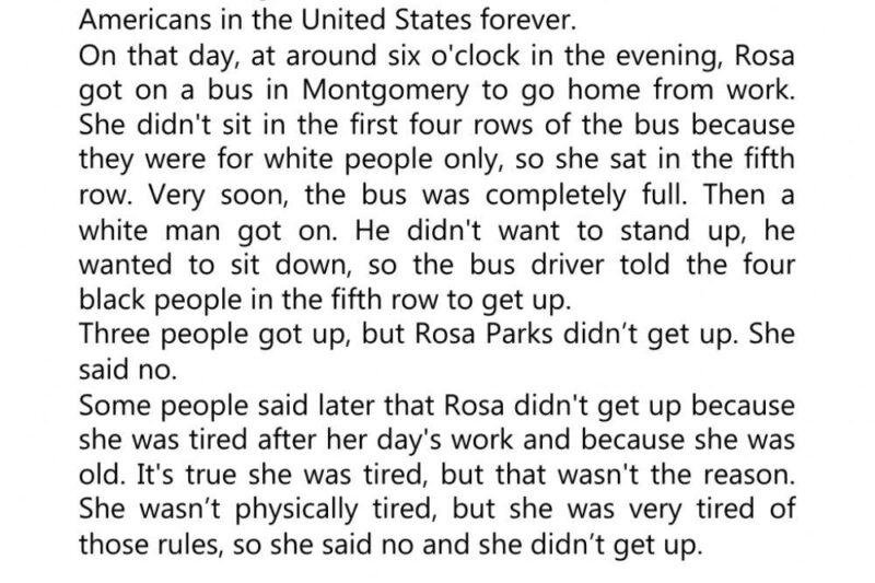 Free Rosa Parks Reading Comprehension Worksheets