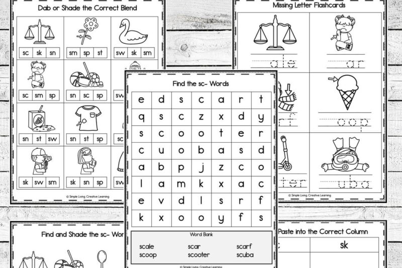 Free Printable S Blend Worksheets