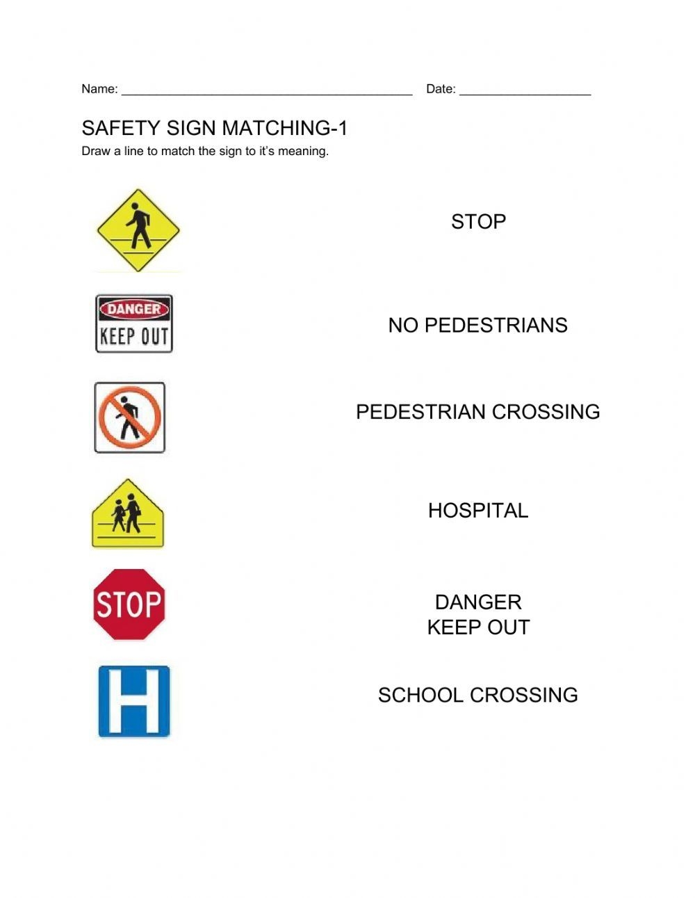 Safety Signs 1 Interactive Worksheet Kindergarten Worksheets Worksheets Library Safety Signs 1 Interactive Worksheet Kindergarten Worksheets Worksheets Library