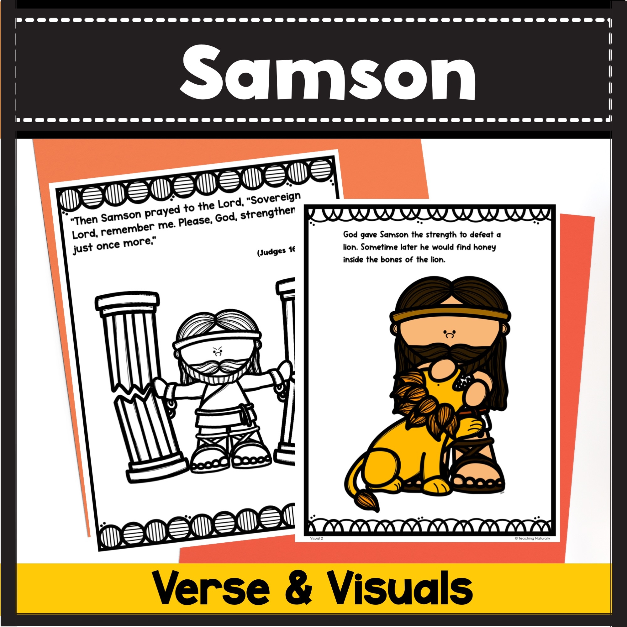Samson Bible Lesson With Visuals And Activities For Preschool U0026 Kindergarten