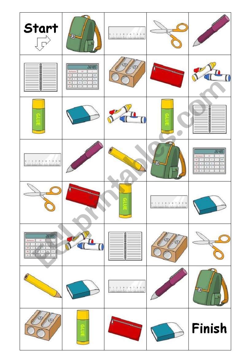 School Object Maze ESL Worksheet By Wishmaster