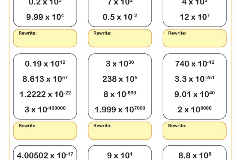 Scientific Notation Worksheet Free Printable