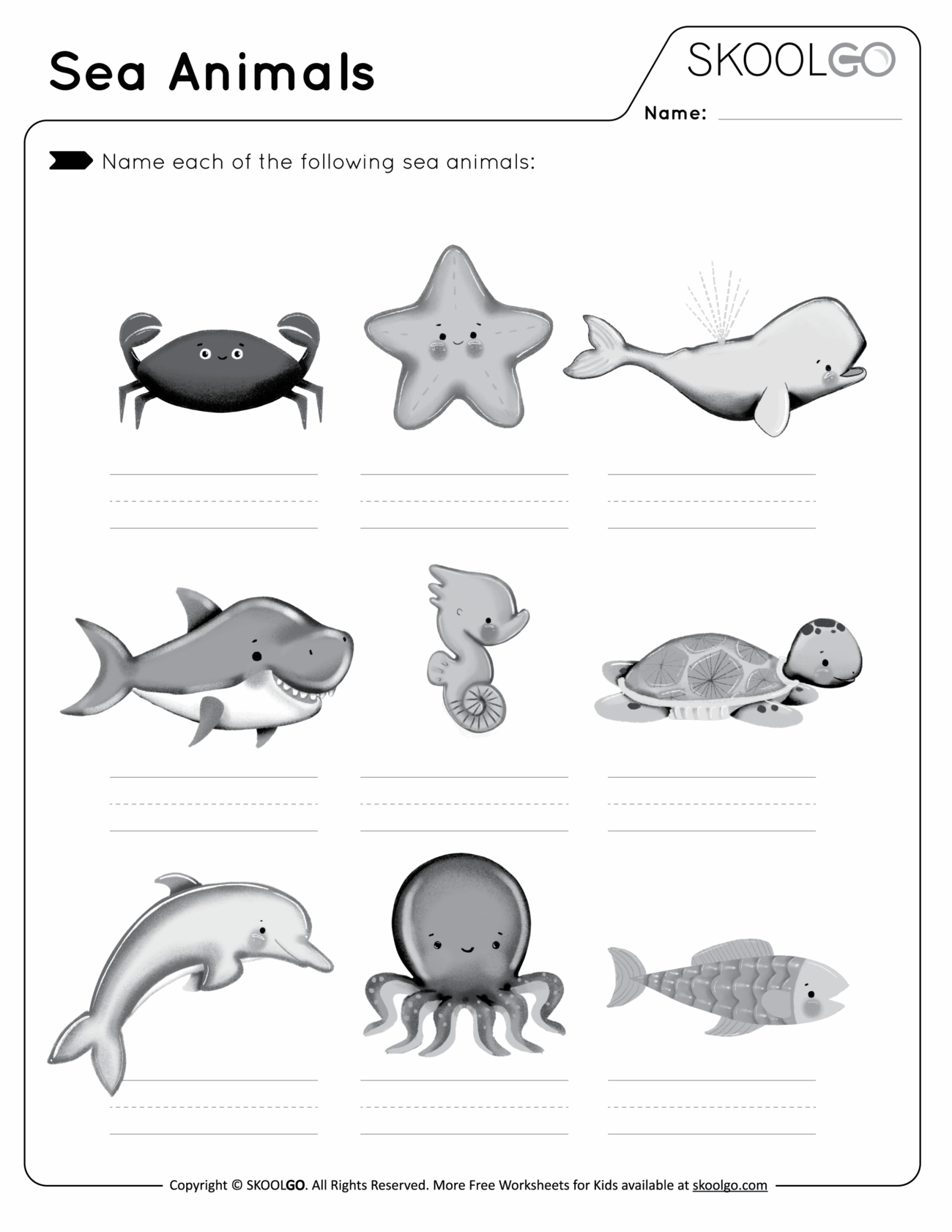 Sea Animal Worksheet Engaging Activities For Oceanic Learning