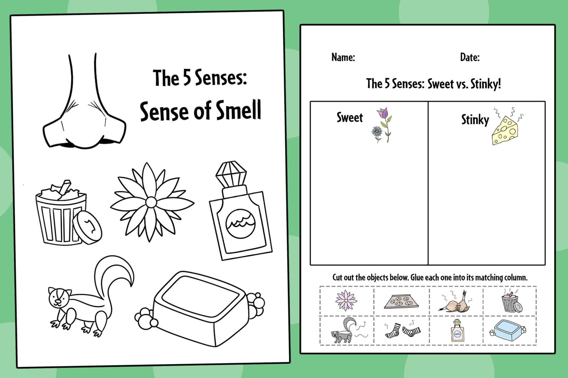 Sense Of Smell Worksheets For Preschool The Hollydog Blog